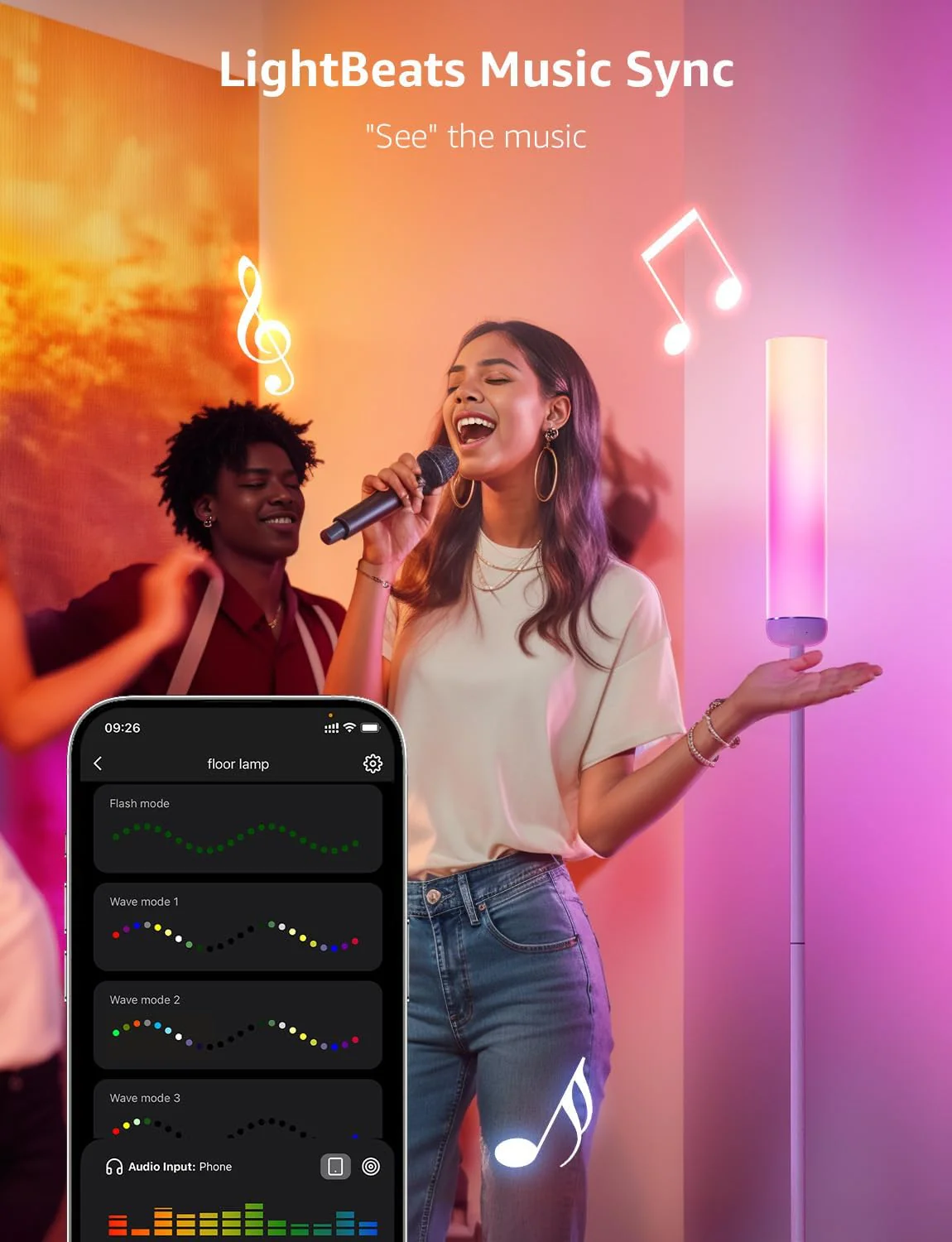 Lepro O1 AI Floor Lamp, Smart Standing Lamp with Music Sync, 2300 Lumen Corner Floor lamp for Living Room, Bedroom, RGB+CCT, AI Lighting Design Assistant, Works with Alexa, 2.4GHz WiFi, No Remote - Image 5