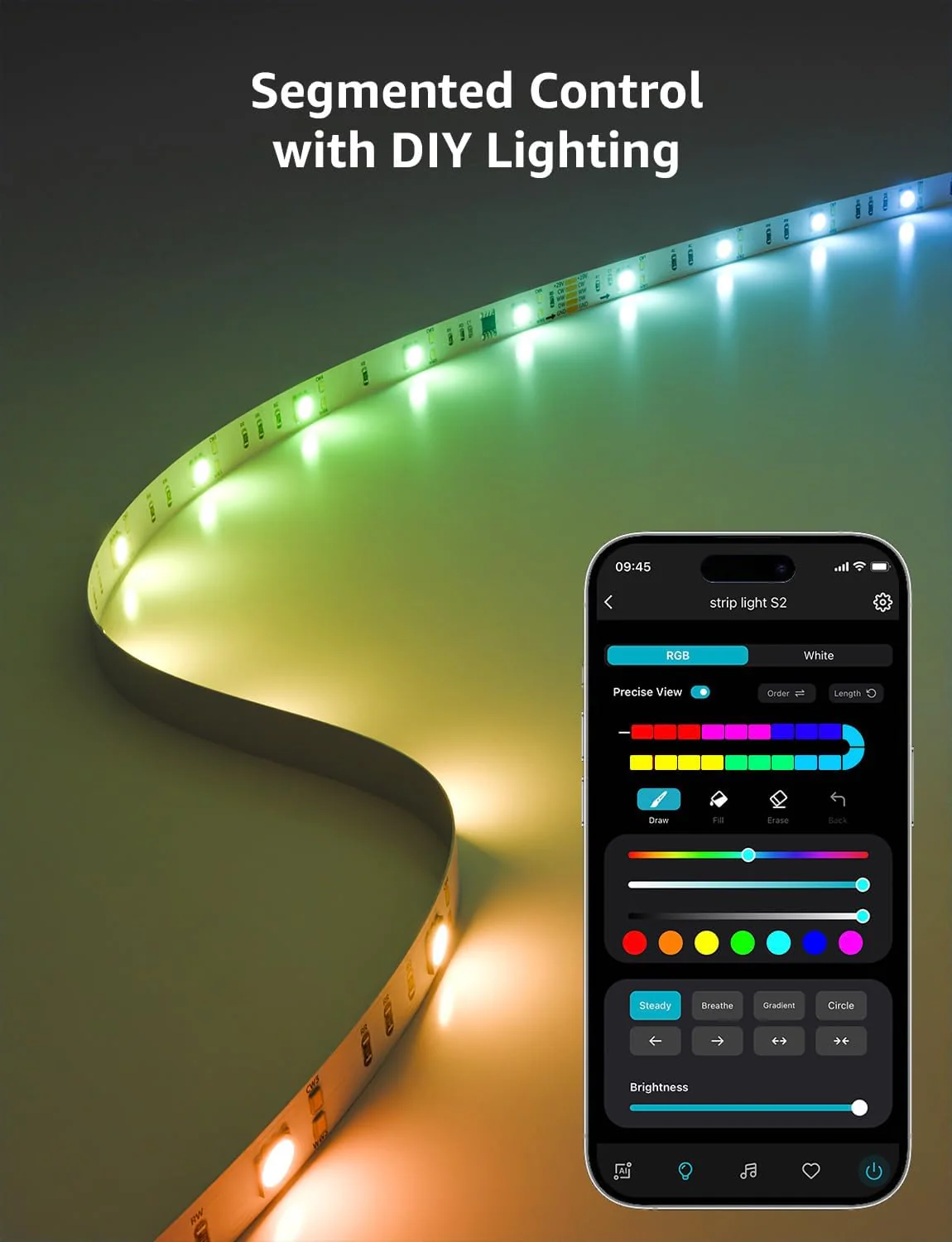 Lepro S2 AI Smart LED Strip Light 10M RGBW+IC, Works with Alexa, Google Assistant, Music Sync, 2400LM White Light, Personalized AI Lighting Designer, Zonal Colour Control LED Lights, App Voice Control - Image 5