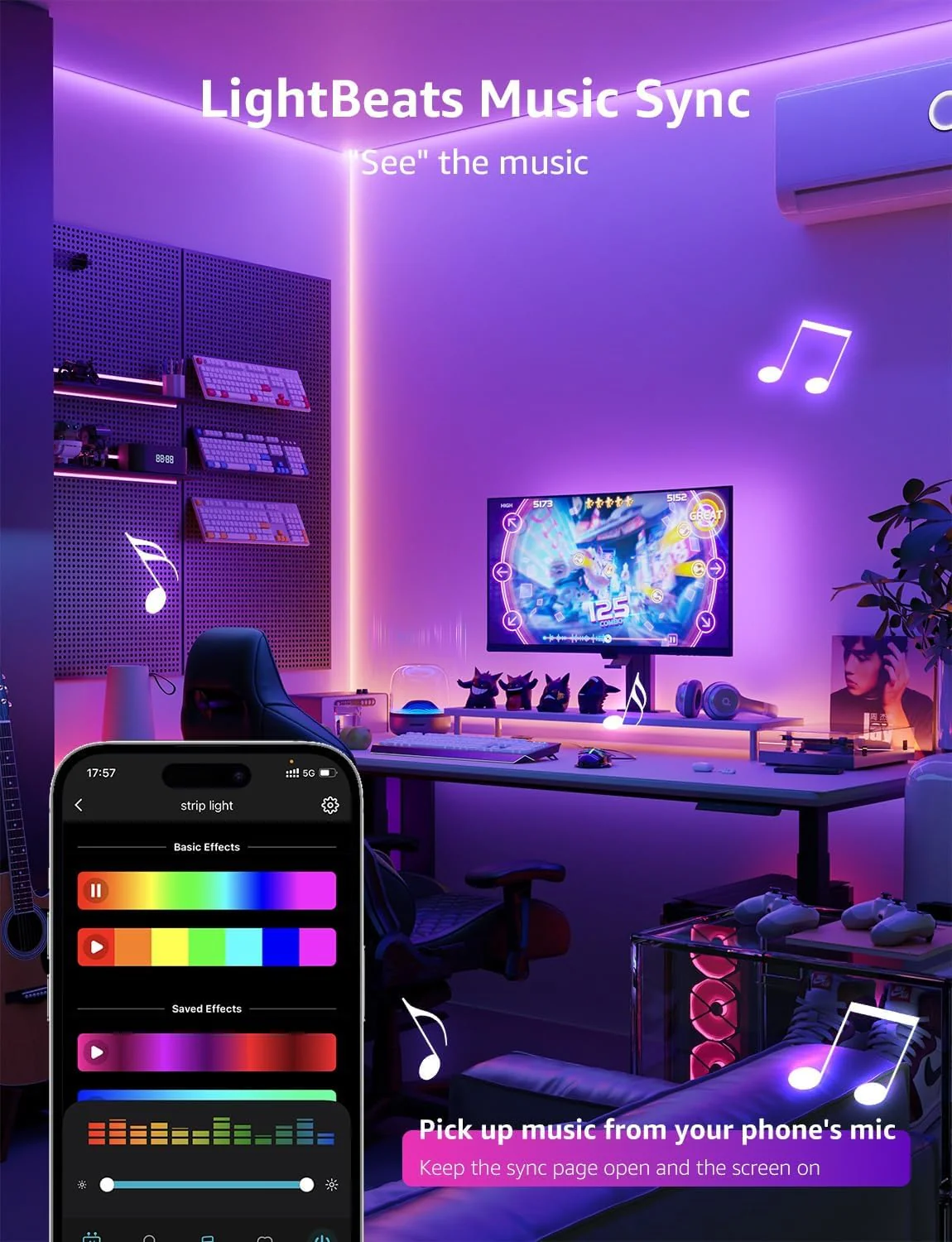 Lepro SE1 AI Smart RGB LED Strip Lights 10M, Voice & App Control, Works with Alexa & Google Home, Music Sync, AI Lighting Design Assistant, Colour Changing LED Light for Bedroom, 2.4G WiFi, No Remote - Image 6