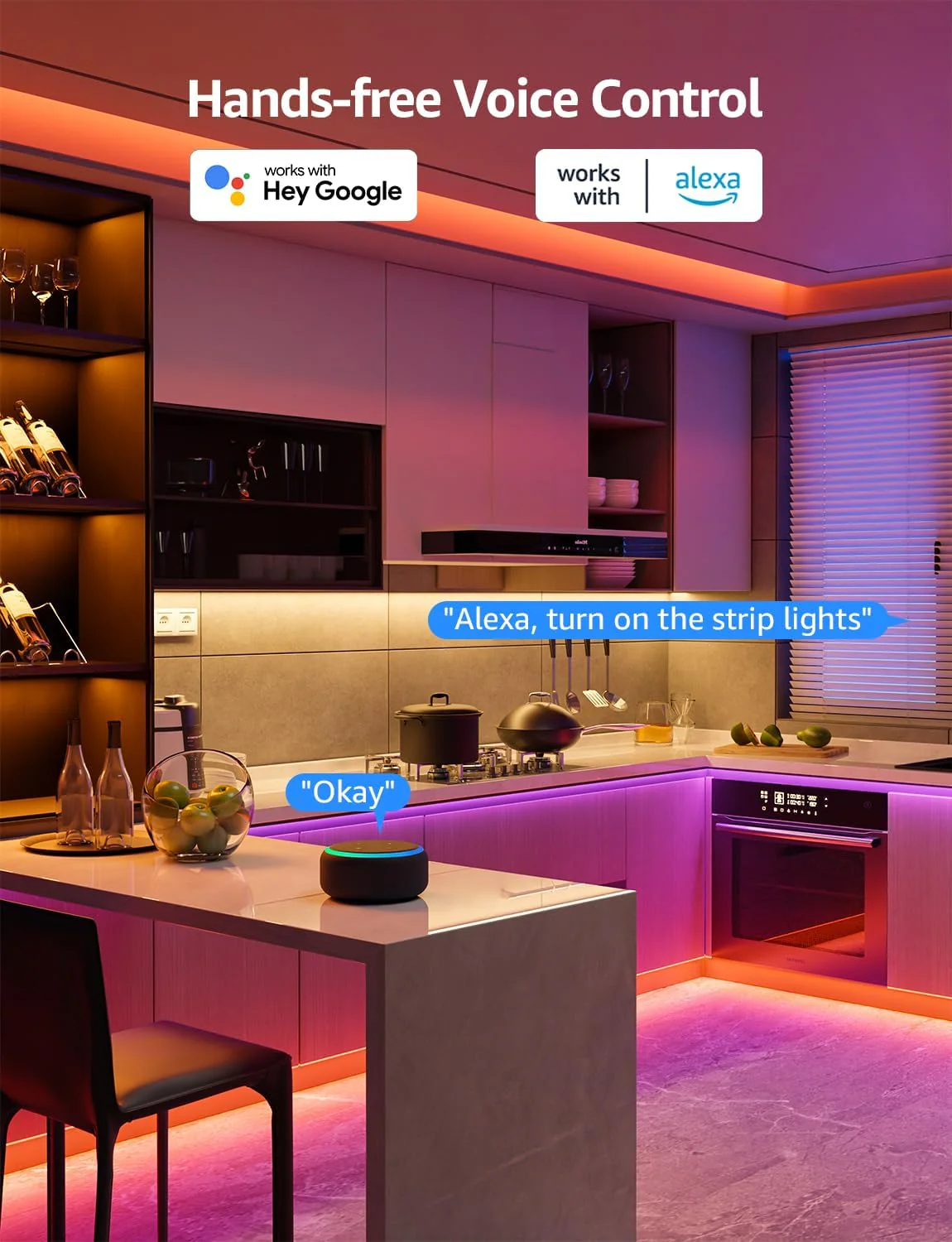 Lepro SE1 AI Smart RGB LED Strip Light 20M Roll, WiFi App Voice Control, Works with Alexa & Google Home, Music Sync, AI Lighting Design Assistant, Colour Changing LED Lights for Bedroom, No Remote - Image 5