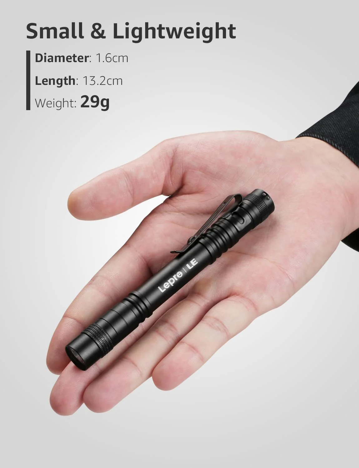 Lepro Small Torch Battery Powered, 2 Pack LED Penlight with Pocket Clip, 3 Modes Pen Torch, Water Resistant for Inspection, Work, Repair and Nurses (Batteries Included) - Image 2