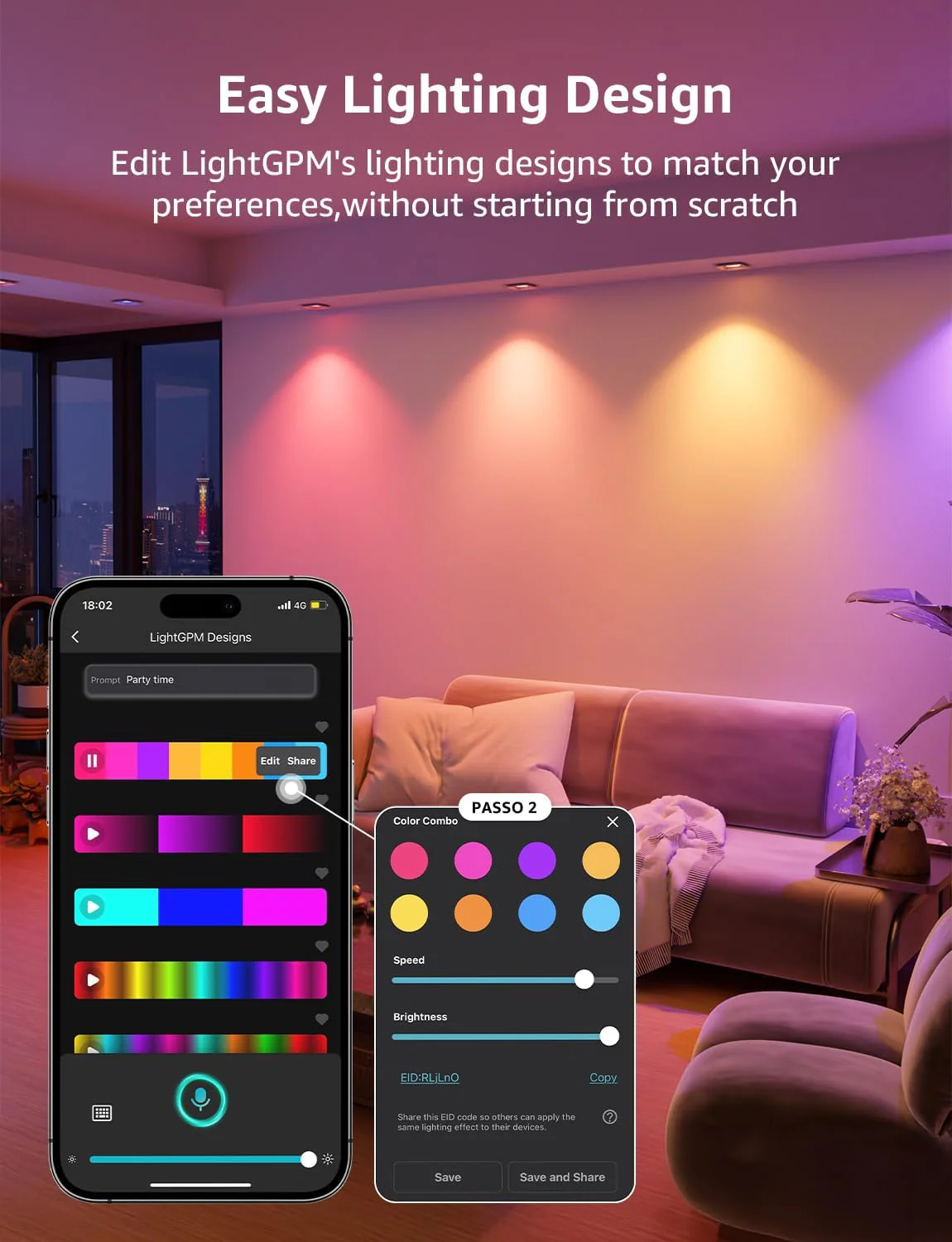 Lepro BG1 AI Smart Bulb GU10, Music Sync, Voice Control WiFi Bulbs, 400LM RGBCCT Dimmable Colour Changing LED Bulbs, Works with Alexa & Google Assistant, AI Lighting Design Assistant, 1 Pack - Image 8