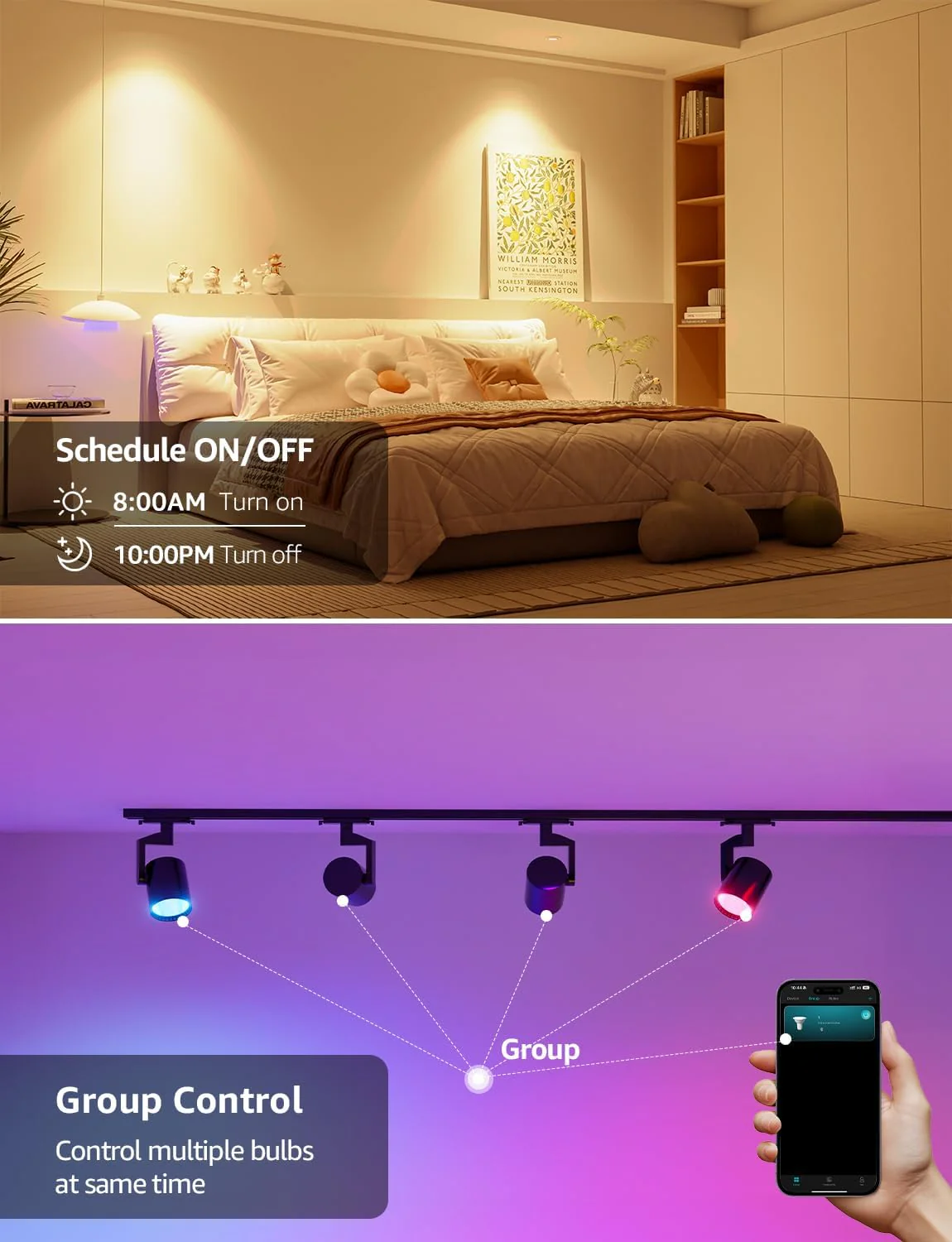 Lepro BG1 AI Smart Bulb GU10, Music Sync, Voice Control WiFi Bulbs, 400LM RGBCCT Dimmable Colour Changing LED Bulbs, Works with Alexa & Google Assistant, AI Lighting Design Assistant, 1 Pack - Image 9