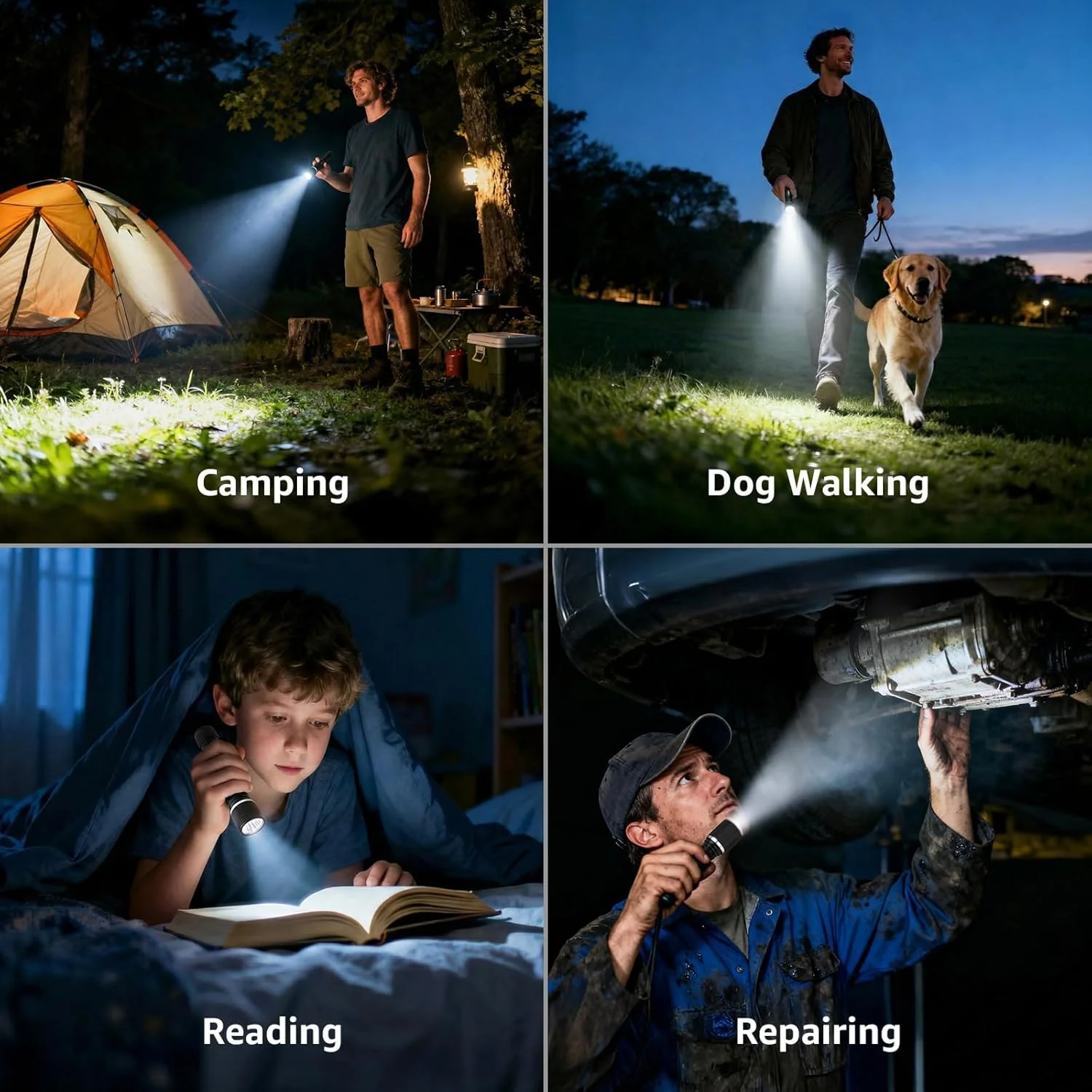 Lepro Torch Battery Powered, Small Bright LED Flashlight with Clip, 3 Modes, IPX4 Waterproof, Anti-Slip Aluminum Body for Camping, Emergency, Dog Walking and Power Cut, Batteries Included [Energy Class A+] - Image 7