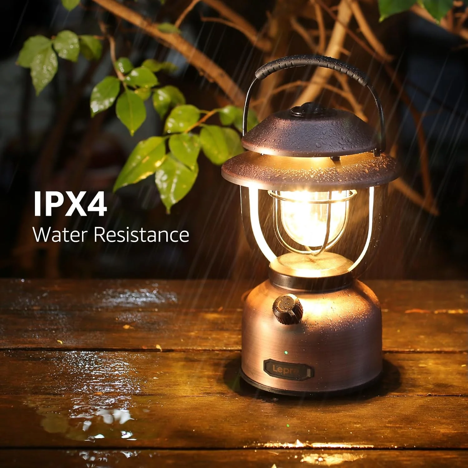 Lepro Retro Camping Lantern, Rechargeable Camping Light with 15000mAh Power Bank, Dimmable 1000 Lumen, Long Battery Life, Rechargeable Lantern for Camping Tent, Power Cuts, Storm, Type C Cable - Image 6