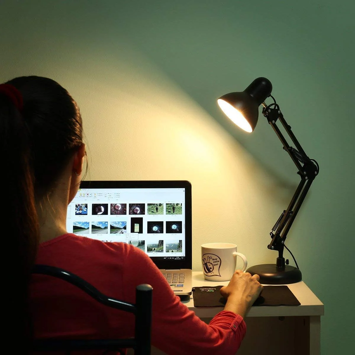 Lepro LED Desk Lamp, Clamp on Swing Arm Table Lamp, E27 Bulb Holder, Classical Swing Arm Architect Lamp, Flexible Desk Light for Office, Reading, Bedside, Crafts, Painting, Back to School and More… - Image 6