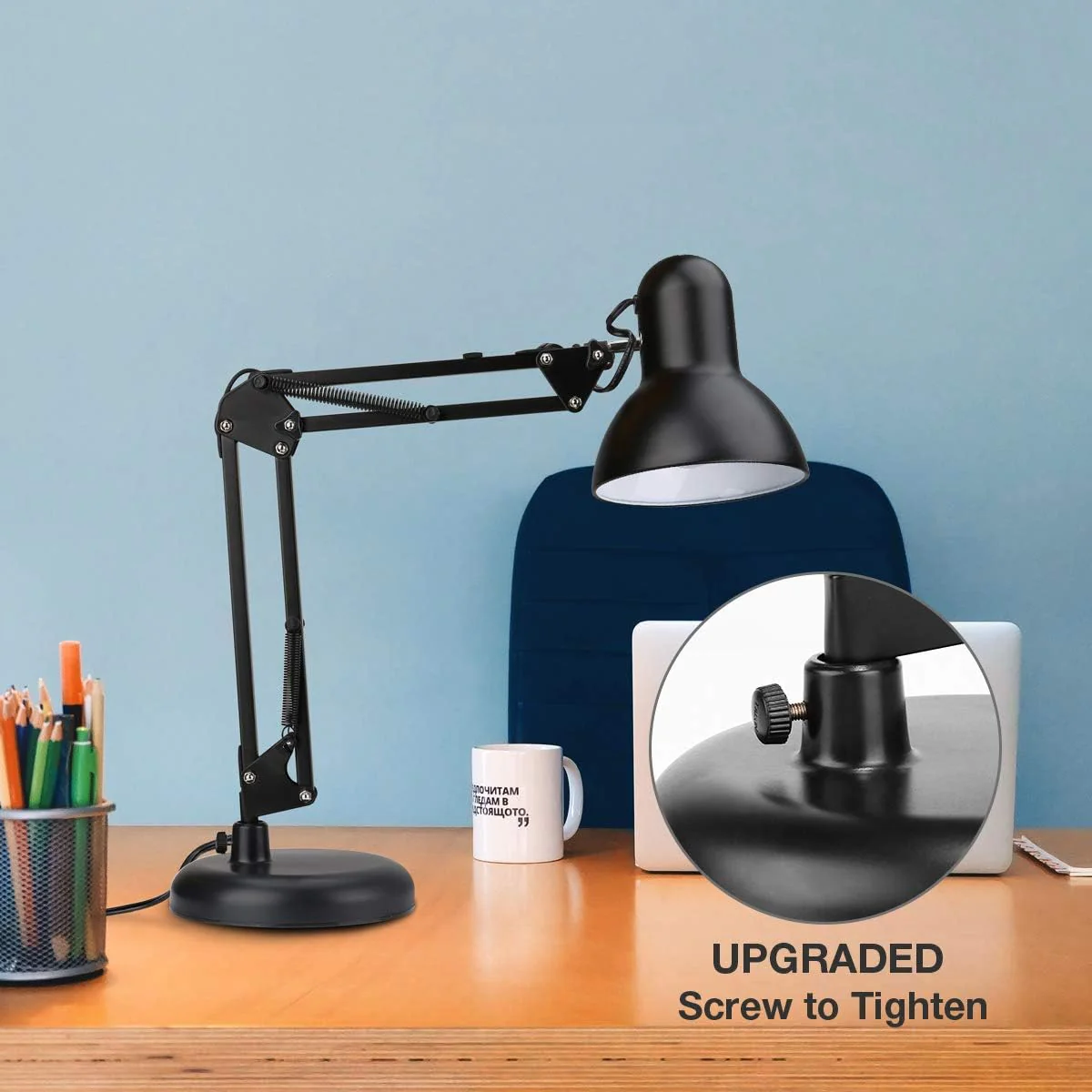 Lepro LED Desk Lamp, Clamp on Swing Arm Table Lamp, E27 Bulb Holder, Classical Swing Arm Architect Lamp, Flexible Desk Light for Office, Reading, Bedside, Crafts, Painting, Back to School and More… - Image 9