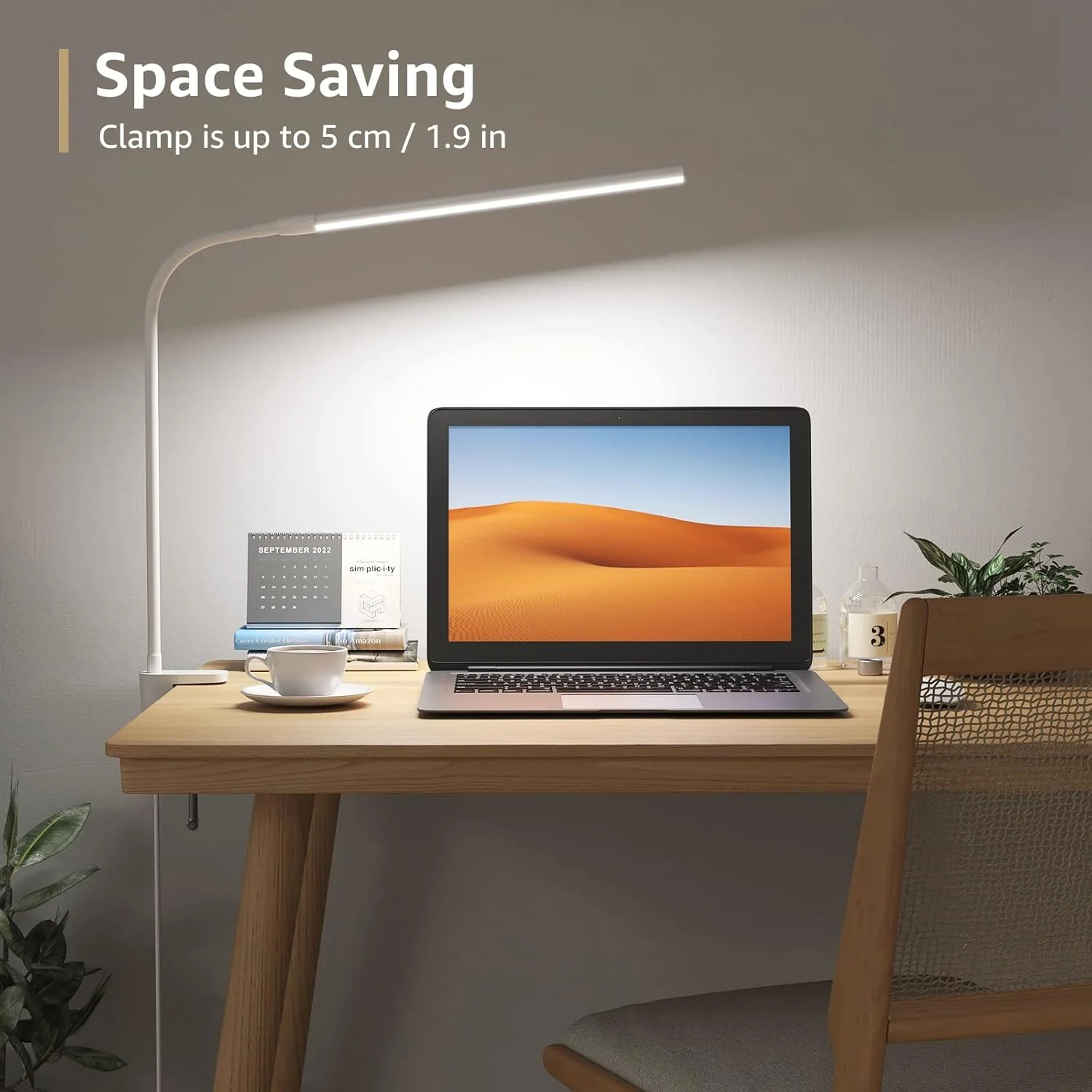 Lepro Desk Lamp Clamp, LED Desk Lamp Eye Caring Dimmable, 5W 460lm, 10 Brightness Levels x 3 Colour Modes, USB Powered Clip on Desk Light for Reading, Office, Crafts, Nails, Bedside, Back to School - Image 3
